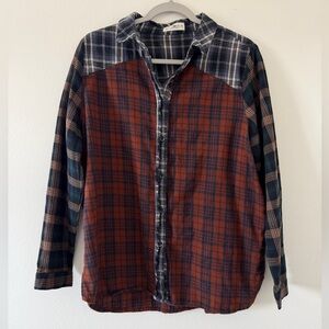 Natural Life Multi Color Plaid Patchwork Flannel size medium